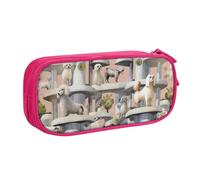 BNVSADC Oodles of Poodles Printed Pencil Case Large Pen Bag Cute Pencil Box Pouch Office School Stationery Organizer for Girls Boys, Pink