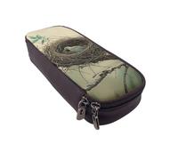 BNVSADC Outdoor Bird Home Printed PU Leather Flip Pencil Case, Cute Pencil Box Pen Bag Stationery Organizer Makeup Bag for School Office Travel