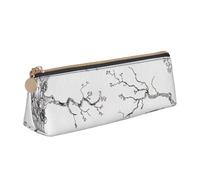 BNVSADC Owl Tree Branches Printed Triangle Pencil Case Leather Pencil Pouch Cute Stationery Pencil Pen Bag for School Office Travel