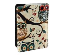 BNVSADC Owls on Tree Branches Printed Passport Holder Travel PU Leather Passport Cover Case Organiser for Men Women, 6.5 inch