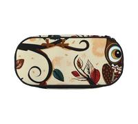 BNVSADC Owls on Tree Branches Printed Pencil Case Cute Pencil Bag Pen Pouch Large Stationery Organizer Makeup Bag for Teen Boys Girls School Students Office