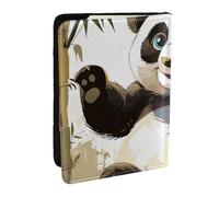 BNVSADC Panda 1 Printed Passport Holder Travel PU Leather Passport Cover Case Organiser for Men Women, 6.5 inch