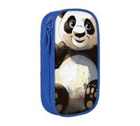 BNVSADC Panda 1 Printed Pencil Case for Girls Boys, Large Capacity Pencil Pouch Cute Pencil Box Adult Makeup Bag with 2 Compartments, Blue