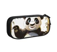 BNVSADC Panda 1 Printed Pencil Case Large Pen Bag Cute Pencil Box Pouch Office School Stationery Organizer for Girls Boys, Black