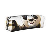 BNVSADC Panda 1 Printed Pencil Case Leather Pencil Pouch Cute Stationery Pencil Pen Bag with Zipper for School Office Travel