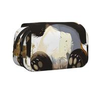 BNVSADC Panda 1 Printed Print Flip Top Double Layer Pencil Case - Large Capacity School Supplies Organizer for Students, Kids, Teens, Artists, Travel & Office Use