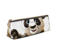 BNVSADC Panda 1 Printed Triangle Pencil Case Leather Pencil Pouch Cute Stationery Pencil Pen Bag for School Office Travel