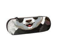 BNVSADC Panda Art Printed Leather Pencil Pen Case & Makeup Bag - Stylish Hard Shell Pencil Bag Stationery Organizer Pouch for School Office Travel