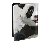 BNVSADC Panda Art Printed Passport Holder Travel PU Leather Passport Cover Case Organiser for Men Women, 6.5 inch
