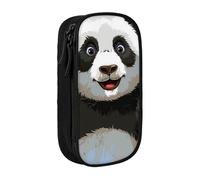 BNVSADC Panda Art Printed Pencil Case for Girls Boys, Large Capacity Pencil Pouch Cute Pencil Box Adult Makeup Bag with 2 Compartments, Black