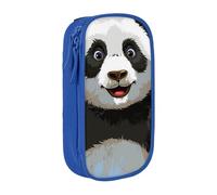BNVSADC Panda Art Printed Pencil Case for Girls Boys, Large Capacity Pencil Pouch Cute Pencil Box Adult Makeup Bag with 2 Compartments, Blue