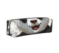 BNVSADC Panda Art Printed Pencil Case Leather Pencil Pouch Cute Stationery Pencil Pen Bag with Zipper for School Office Travel
