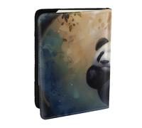 BNVSADC Panda Printed Passport Holder Travel PU Leather Passport Cover Case Organiser for Men Women, 6.5 inch
