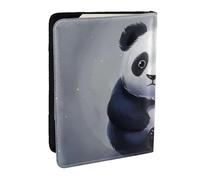 BNVSADC Panda Printed Passport Holder Travel PU Leather Passport Cover Case Organiser for Men Women, 6.5 inch