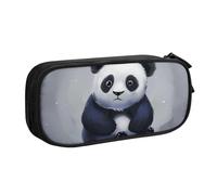 BNVSADC Panda Printed Pencil Case Large Pen Bag Cute Pencil Box Pouch Office School Stationery Organizer for Girls Boys, Black