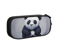 BNVSADC Panda Printed Pencil Case Large Pen Bag Cute Pencil Box Pouch Office School Stationery Organizer for Girls Boys, Black