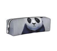 BNVSADC Panda Printed Pencil Case Leather Pencil Pouch Cute Stationery Pencil Pen Bag with Zipper for School Office Travel