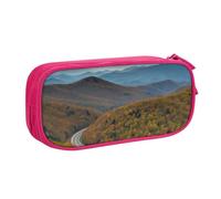 BNVSADC Parkway Mountains Printed Pencil Case Large Pen Bag Cute Pencil Box Pouch Office School Stationery Organizer for Girls Boys, Pink