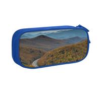 BNVSADC Parkway Mountains Printed Pencil Case Large Pen Bag Cute Pencil Box Pouch Office School Stationery Organizer for Girls Boys, Blue