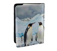 BNVSADC Penguins on The Iceberg Printed Passport Holder Travel PU Leather Passport Cover Case Organiser for Men Women, 6.5 inch