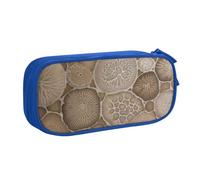 BNVSADC Petoskey Stone Printed Pencil Case Large Pen Bag Cute Pencil Box Pouch Office School Stationery Organizer for Girls Boys, Blue