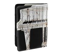 BNVSADC Piano Printed Passport Holder Travel PU Leather Passport Cover Case Organiser for Men Women, 6.5 inch
