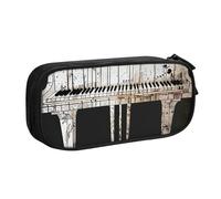 BNVSADC Piano Printed Pencil Case Large Pen Bag Cute Pencil Box Pouch Office School Stationery Organizer for Girls Boys, Black