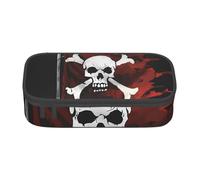 BNVSADC Pirate Flag Printed Pencil Case Cute Pencil Box Bag Pen Pouch Office School Stationery Organizer for School Travel Work