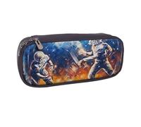 BNVSADC Play Football Galaxy Space Printed Leather Pencil Pen Case & Makeup Bag - Stylish Pencil Bag Stationery Organizer Pouch for School Office Travel