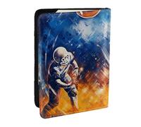 BNVSADC Play Football Galaxy Space Printed Passport Holder Travel PU Leather Passport Cover Case Organiser for Men Women, 6.5 inch