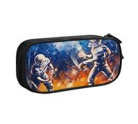 BNVSADC Play Football Galaxy Space Printed Pencil Case Large Pen Bag Cute Pencil Box Pouch Office School Stationery Organizer for Girls Boys, Black