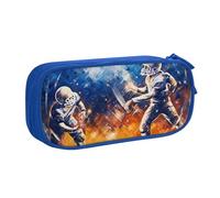 BNVSADC Play Football Galaxy Space Printed Pencil Case Large Pen Bag Cute Pencil Box Pouch Office School Stationery Organizer for Girls Boys, Blue