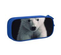 BNVSADC Polar Bear Printed Pencil Case Large Pen Bag Cute Pencil Box Pouch Office School Stationery Organizer for Girls Boys, Blue