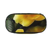 BNVSADC Pretty Yellow Rose Printed Pencil Case Cute Pencil Bag Pen Pouch Large Stationery Organizer Makeup Bag for Teen Boys Girls School Students Office