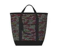 BNVSADC Programmer Programming Code Print Lunch Bag Tote Bag for Women Men Reusable Insulated Lunch Cool Bag for Office School Picnic Beach