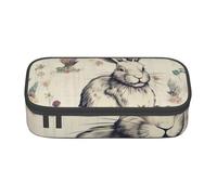 BNVSADC Rabbit Background Printed Pencil Case Cute Pencil Box Bag Pen Pouch Office School Stationery Organizer for School Travel Work