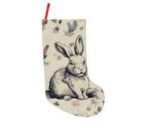 BNVSADC Rabbit background Printed Xmas Tree Decor Christmas Stockings 18 inch Festive Supplies Holiday Party Decoration