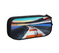 BNVSADC Race Track Printed Pencil Case Large Pen Bag Cute Pencil Box Pouch Office School Stationery Organizer for Girls Boys, Black