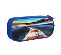 BNVSADC Race Track Printed Pencil Case Large Pen Bag Cute Pencil Box Pouch Office School Stationery Organizer for Girls Boys, Blue