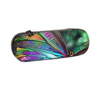 BNVSADC Rainbow Butterfly Printed Leather Pencil Pen Case & Makeup Bag - Stylish Hard Shell Pencil Bag Stationery Organizer Pouch for School Office Travel