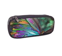 BNVSADC Rainbow Butterfly Printed Leather Pencil Pen Case & Makeup Bag - Stylish Pencil Bag Stationery Organizer Pouch for School Office Travel
