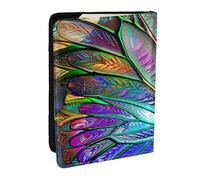 BNVSADC Rainbow Butterfly Printed Passport Holder Travel PU Leather Passport Cover Case Organiser for Men Women, 6.5 inch