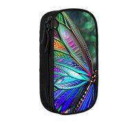 BNVSADC Rainbow Butterfly Printed Pencil Case for Girls Boys, Large Capacity Pencil Pouch Cute Pencil Box Adult Makeup Bag with 2 Compartments, Black