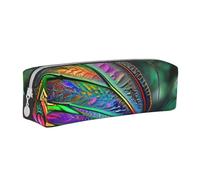 BNVSADC Rainbow Butterfly Printed Pencil Case Leather Pencil Pouch Cute Stationery Pencil Pen Bag with Zipper for School Office Travel