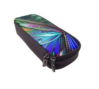 BNVSADC Rainbow Butterfly Printed PU Leather Flip Pencil Case, Cute Pencil Box Pen Bag Stationery Organizer Makeup Bag for School Office Travel