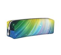 BNVSADC Rainbow Colorful Stripe Printed Pencil Case Leather Pencil Pouch Cute Stationery Pencil Pen Bag with Zipper for School Office Travel