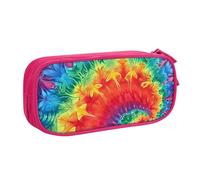 BNVSADC Rainbow Tie Dye-Red Printed Pencil Case Large Pen Bag Cute Pencil Box Pouch Office School Stationery Organizer for Girls Boys, Pink