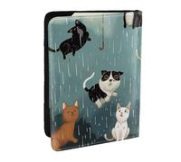 BNVSADC Raining Cats & Dogs Printed Passport Holder Travel PU Leather Passport Cover Case Organiser for Men Women, 6.5 inch