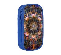 BNVSADC Rectangle Mandala Art Printed Pencil Case for Girls Boys, Large Capacity Pencil Pouch Cute Pencil Box Adult Makeup Bag with 2 Compartments, Blue