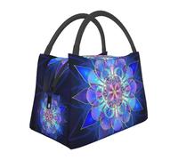 BNVSADC Rectangle Mandala Print Insulated Lunch Box Bag Tote Bag for Women Men Portable Reusable Lunch Cooler Bag for Work School Outdoor Picnic